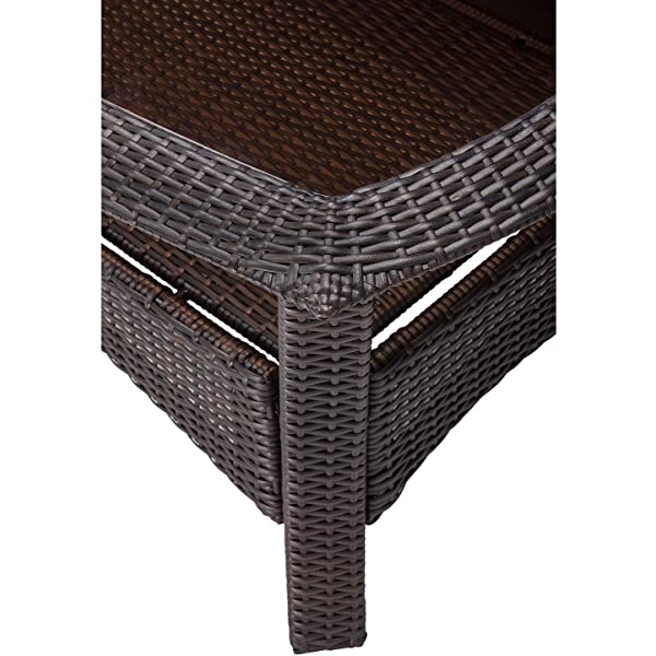 Hanover Strathmere 6-Piece Outdoor Patio Conversation Set, 2 Side Chairs with Ottomans, Loveseat and Tempered Glass Coffee Table, with Hand-Woven Wicker and Thick Cilantro Green Cushions, STRATHMERE6PC