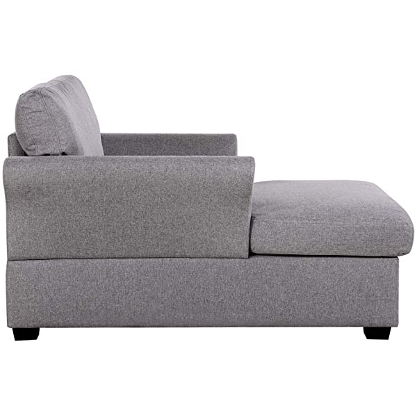 Casa Andrea Milano llc Classic and Traditional Ultra Comfortable Linen Living Room Fabric Chaise Couch Chair, Lounge, Grey